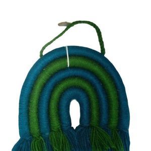 Boho woven macrame Rainbow Green blue Wall Hanging‎ Decor decorations